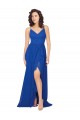 Sleeveless V-Neck Soft Chiffon Royal Blue Long Evening Dress / Bridesmaid Dress Cardiff