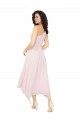 Sleeveless Strapless Soft Chiffon Black Midi Length High Low Bridesmaid Dress Cardiff