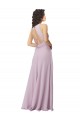 Sleeveless High Neck Soft Chiffon Pink Glow Long Bridesmaid Dress Cardiff