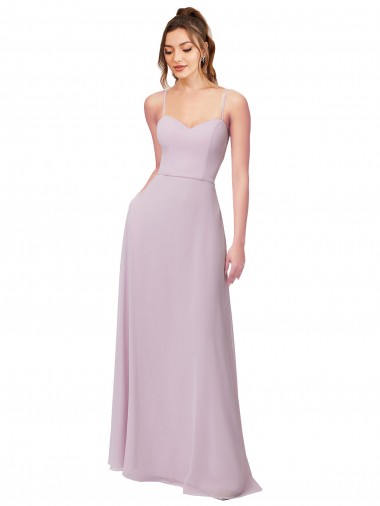 Sleeveless Sweetheart Soft Chiffon Pink Glow Long Bridesmaid Dress Cardiff