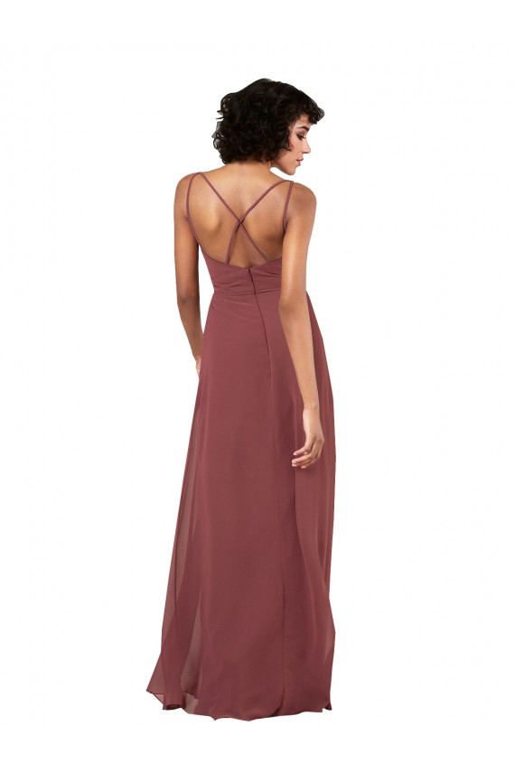 Sleeveless V-Neck Soft Chiffon Black Long Formal Evening Gown / Bridesmaid Dress Cardiff