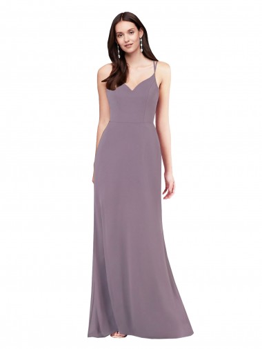Sleeveless Sweetheart Soft Chiffon Dark Lavender Long Formal Evening Gown / Bridesmaid Dress Cardiff
