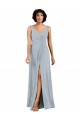 Sleeveless V-Neck Soft Chiffon Sea Glass Column Long Bridesmaid Dress Cardiff