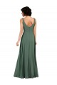 Sleeveless V-Neck Soft Chiffon Sea Glass Column Long Bridesmaid Dress Cardiff