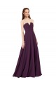 Sleeveless Strapless Soft Chiffon Grape Long Formal Dress / Bridesmaid Dress Cardiff