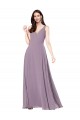 Sleeveless V-Neck Soft Chiffon Dark Lavender Long Formal Evening Gown / Bridesmaid Dress Cardiff