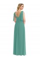 Sleeveless V-Neck Soft Chiffon Icelandic Silver Long Semi Formal Evening Dress / Bridesmaid Dress Cardiff