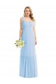 Sleeveless Sweetheart Soft Chiffon Light Sky Blue Long Semi Formal Evening Dress / Bridesmaid Dress Cardiff
