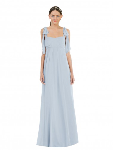 Sleeveless Sweetheart Soft Chiffon Sea Glass Long Semi Formal Evening Dress / Bridesmaid Dress Cardiff