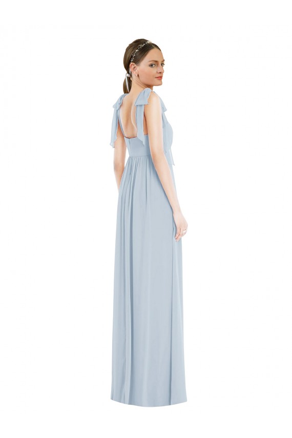 Sleeveless Sweetheart Soft Chiffon Sea Glass Long Semi Formal Evening Dress / Bridesmaid Dress Cardiff