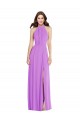 Sleeveless Halter Neck Soft Chiffon Violet Long Formal Evening Gown / Bridesmaid Dress Cardiff