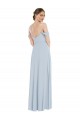 Flounce Sleeves Off the Shoulder Soft Chiffon Sea Glass Long Semi Formal Evening Dress / Bridesmaid Dress Cardiff