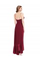 Sleeveless V-Neck Soft Chiffon Burgundy Long High Low Evening Gown / Bridesmaid Dress Cardiff