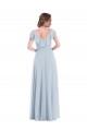 Sleeveless V-Neck Soft Chiffon Sea Glass Long Black Tie Evening Gown / Bridesmaid Dress Cardiff