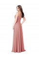Sleeveless V-Neck Lxue Chiffon Bliss Pink Long Bridesmaid Dress Cardiff