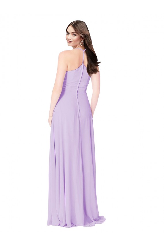Sleeveless V-Neck Soft Chiffon Saffron Long Formal Dress / Bridesmaid Dress Cardiff