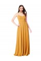 Sleeveless V-Neck Soft Chiffon Saffron Long Formal Dress / Bridesmaid Dress Cardiff