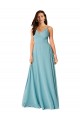 Sleeveless V-Neck Soft Chiffon Turquoise Long Bridesmaid Dress Cardiff