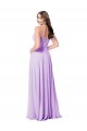 Sleeveless Scoop Neck Soft Chiffon Lilac Long Bridal Party Dress Cardiff