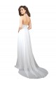 Sleeveless V-Neck Soft Chiffon White Sweep Train Beach Wedding Dress Cardiff
