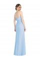 Sleeveless Strapless Soft Chiffon Light Sky Blue Long Black Tie Evening Gown / Bridesmaid Dress Cardiff