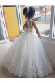 Sleeveless High Neck Tulle & Lace Ivory Long Flower Girl Dress for Wedding Cardiff