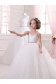 Sleeveless Sweetheart Tulle Ivory Chapel Train Flower Girl Dress Cardiff