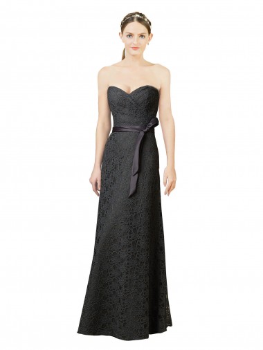 Sleeveless Sweetheart Lace Slate Grey Long Bridesmaid Dress Cardiff