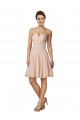 Sleeveless Sweetheart Soft Chiffon & Lace Pink Knee Length Bridesmaid Dress Cardiff