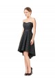 Sleeveless Sweetheart Lace Slate Grey Knee Length High Low Bridesmaid Dress Cardiff