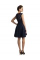 Sleeveless V-Neck Lace Dark Navy Knee Length Bridesmaid Dress / Evening Dress Cardiff