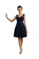 Sleeveless Sweetheart Lace Dark Navy Knee Length Bridesmaid Dresses Cardiff