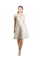 Sleeveless Strapless Lace Ivory,Champagne Knee Length Bridesmaid Dress Cardiff