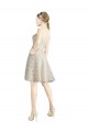 Sleeveless Strapless Lace Ivory,Champagne Knee Length Bridesmaid Dress Cardiff