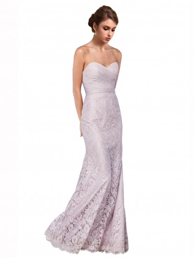 Sleeveless Sweetheart Lace Long Bridesmaid Dress / Evening Dress Cardiff