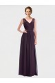 Sleeveless V-Neck Chiffon & Lace Grape Long Bridesmaid Dress / Evening Dress Cardiff