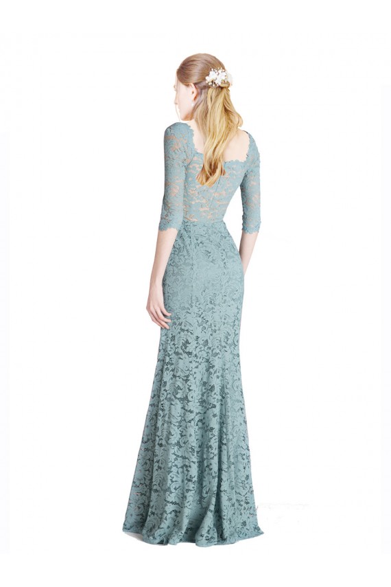 Half Sleeves Sweetheart Lace Long Prom Dress / Bridesmaid Dress Cardiff