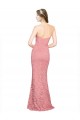 Sleeveless Strapless Lace Salmon Long Formal Dress / Bridesmaid Dress Cardiff