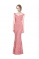 Sleeveless Strapless Lace Salmon Long Prom Dress / Bridesmaid Dress Cardiff