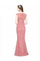 Sleeveless Strapless Lace Salmon Long Prom Dress / Bridesmaid Dress Cardiff