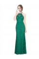 Sleeveless High Neck Lace Dark Green Long Prom Dress / Bridesmaid Dress Cardiff