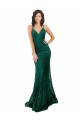 Sleeveless V-Neck Lace Dark Green Long Black Tie Evening Gown / Prom Dress / Bridesmaid Dress Cardiff