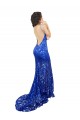 Sleeveless High Neck Lace Royal Blue Long Semi Formal Evening Dress / Prom Dress / Bridesmaid Dress Cardiff