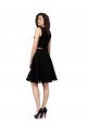 Sleeveless Jewel Neck Lace Black Knee Length Bridesmaid Dress Cardiff