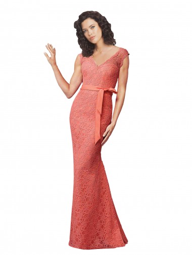 Sleeveless V-Neck Lace Long Bridesmaid Dress Cardiff