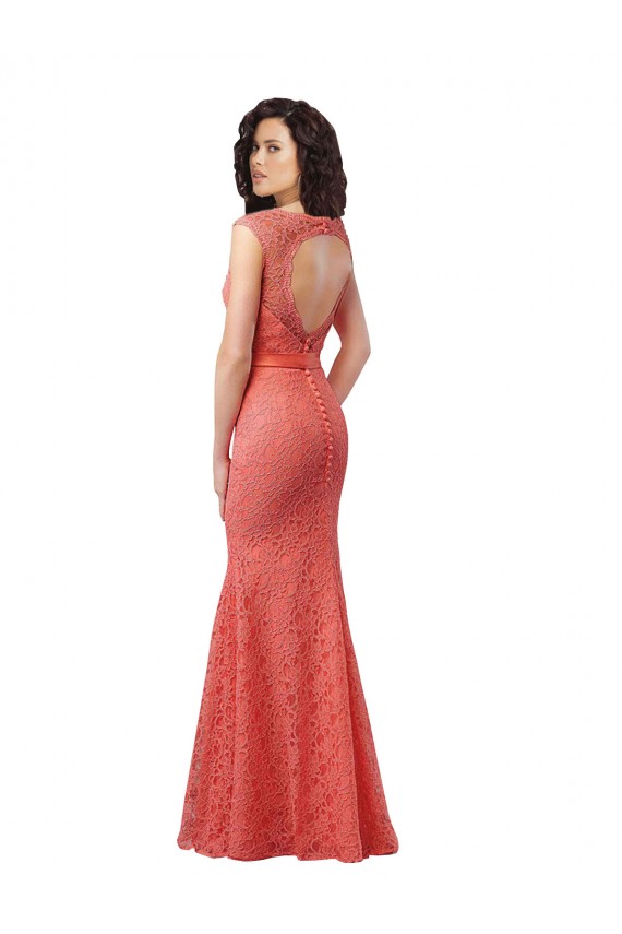Sleeveless V-Neck Lace Long Bridesmaid Dress Cardiff