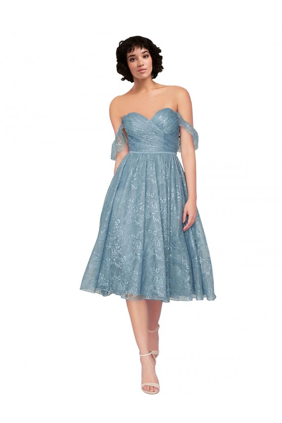 Sleeveless Sweetheart Lace Knee Length Bridesmaid Dress Cardiff
