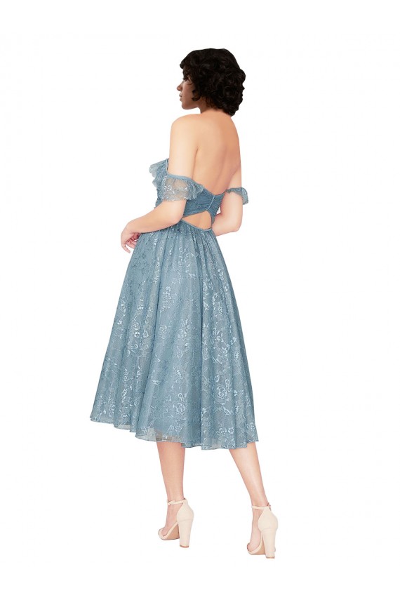 Sleeveless Sweetheart Lace Knee Length Bridesmaid Dress Cardiff