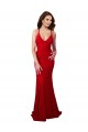Sleeveless V-Neck Lace Red Long Formal Dress / Bridesmaid Dress Cardiff