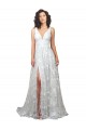 Sleeveless V-Neck Lace Off White Chapel Train Wedding Dress Cardiff